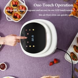 Airfryer met Touchscreen - Heteluchtfriteuse Oven - Gezond Koken - 8 Liter Capaciteit - 36.5 cm - Zwart — thumbnail 4