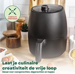 SNJY® Mini Airfryer - Airfryer Klein - Camping Airfryer - 2 Liter - 5-in-1 - 1200W - Zwart — thumbnail 2