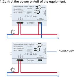 Temperatuur Schakelaar Module - Klimaatregelaar Thermostaat - Automatische Klimaatregeling - Afstandsbediening via App - 8 x 5 x 5 cm — thumbnail 4