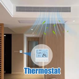 Intelligente thermostaat - Klimaatregelaar - Energie besparen - Nauwkeurig LCD-display - 86 x 86 cm - Wit — thumbnail 4