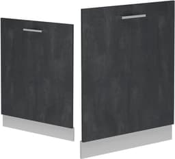 Vaatwasserpaneel - Keukenfront - Keuken Integratie - Flexibele Verstelling - 45 cm breed - Zwart Beton — thumbnail 5