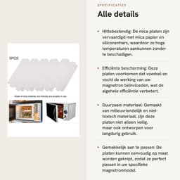 Dailygoods- Mica Plaat - 5 Stuks - Hoge Temperatuur Weerstand - Duurzaam - Magnetron Onderdeel - Isolerende Eigenschappen - Milieuvriendelijk - Microwaveplaat — thumbnail 3