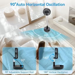 Staande ventilator oplaadbaar – Inklapbare tafelventilator – 4 snelheden – Afstandsbediening – USB-C — thumbnail 3