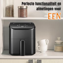 SNJY® Mini Airfryer - Airfryer Klein - Camping Airfryer - 2,5 Liter - 1000W - Zwart — thumbnail 3