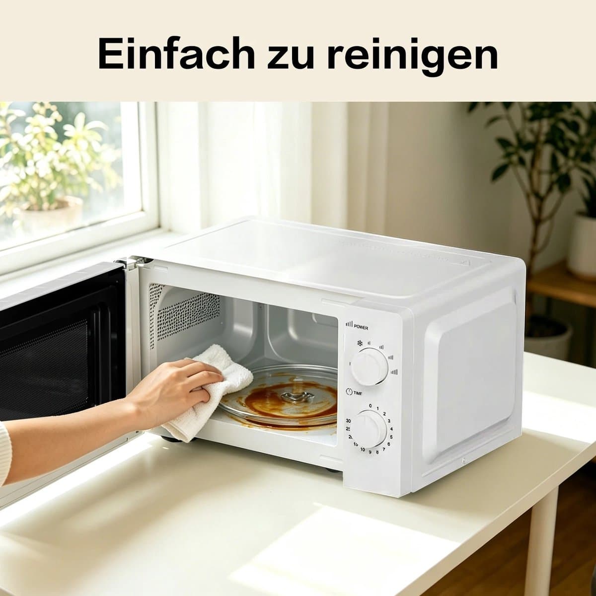 Wentinkmo Magnetron Glans Compacte - magnetronoven V7 - wit-6 vermogensstanden — afbeelding 1