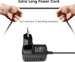 Universele Adapter - Stroomkabel Oplader - Externe Schijf Voeden - Veiligheidsbeveiliging - EU-stekker - Zwart — thumbnail 4