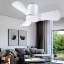 Epochglo Plafondventilator met Verlichting - Ø 71cm - 20W DC Motor - Fluisterstil - Dimbaar LED 3000-6500K - Reversibel (Winterstand) - Afstandsbediening - Timer - Geheugenfunctie - Plafondlamp Ventilator Voor Slaapkamer & Woonkamer - Wit — thumbnail 3