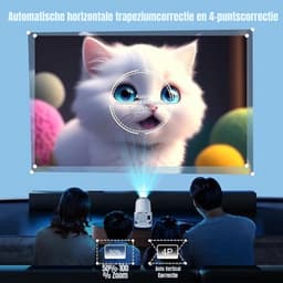 QIN® Draagbare beamer - Beamer - Projector - Mini Beamer - Wit - 10cm x 16cm x 10cm — thumbnail 3