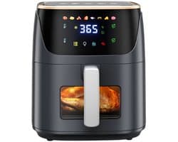 Zerova Airfryers 7L - Heteluchtfriteuse - Heteluchtoven - Digital Touchscreen - 8 Automatische Programma's - Kijkvenster - Zwart