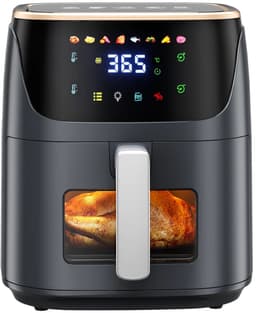 Zerova Airfryers 7L - Heteluchtfriteuse - Heteluchtoven - Digital Touchscreen - 8 Automatische Programma's - Kijkvenster - Zwart — thumbnail 1