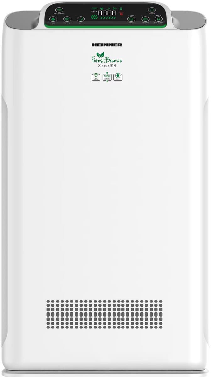 Heinner Forest Breeze Sense 318 Luchtreiniger – CADR 318 m³/u – Geschikt voor 38 m² – WiFi – HEPA-filter – PM2.5 Sensor – Ionisator – Afstandsbediening – Wit — afbeelding 1