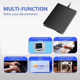 Externe Diskettestation - 35 inch FDD - Oude Bestanden Lezen - Plug and Play - USB Type C - Zwart — thumbnail 5
