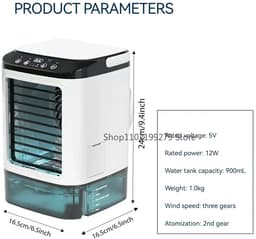 House Of Atelier - Luchtkoeler - Aircooler - Ventilator met koeling - 3 ventilatorstanden - 7 kleuren met Nachtlampje - 16.5x16.5x24 cm — thumbnail 2