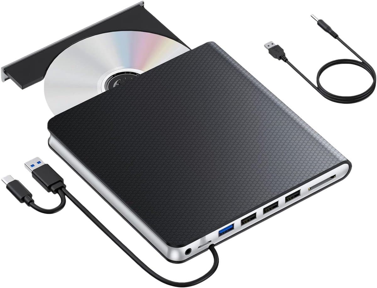 Externe Schijf - Schrijver Lezer - Dvd's Afspelen - Plug-and-play - 15.5 x 16 cm - Zwart — afbeelding 1