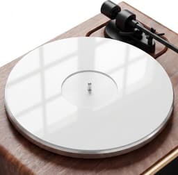 Acryl Platenspeler Mat - 3 mm & Label Uitsparing - 300 mm - Antistatisch - Geschikt voor 12 Inch LP & Vinyl Platenspelers - Wit — thumbnail 1
