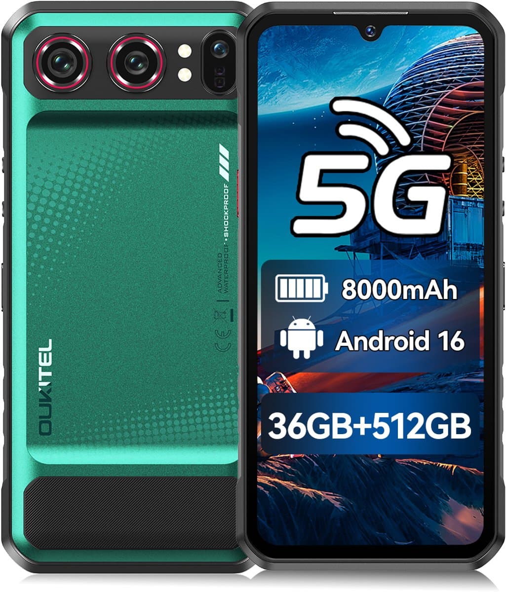OUKITEL WP68 Air Rugged Smartphone 5G - 6,88" 120Hz - 36GB RAM - 512GB ROM - 8000 mAh 45W - Gemini AI - Android 16 - NFC GPS - Groen — afbeelding 1