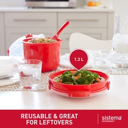 Solidchoice - Magnetron Bord 1,3 L in Rood voor Snelle Maaltijden — thumbnail 2