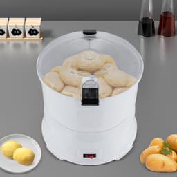 Elektrische Aardappelschilmachine - Keukenapparaat - Snel Groenten Schillen - 85W Puur Koper Motor - 0.8 kg Capaciteit - Wit — thumbnail 3