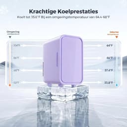 NIVA® Mini Koelkast - 6L Capaciteit - Skincare Koelkast - Minibar - Paars - 26cm x 19cm x 32cm — thumbnail 2