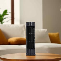 Minidraagbare USB-ventilator - Zwart - Torenventilator - 7.5x26 cm - Bladloos — thumbnail 4
