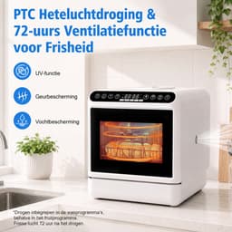 Mini Vaatwasser -Vrijstaande Compacte Vaatwasser voor 4-6 Couverts - 5 Wasprogramma's -Touchbediening - 5 L Waterreservoir - 1000 W — thumbnail 5