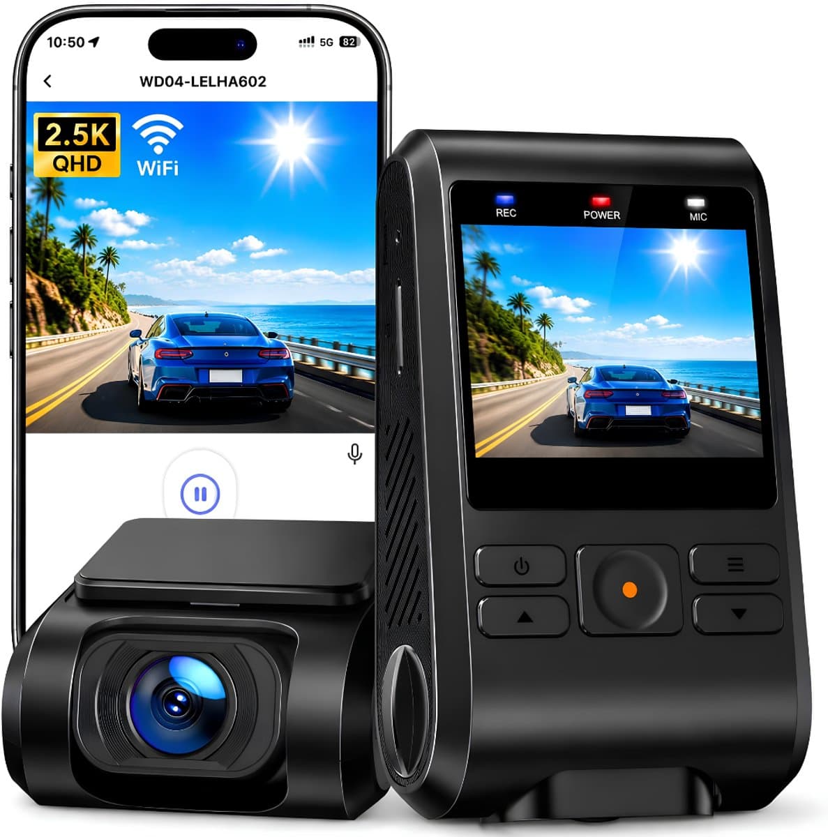 VALI® Draadloze Dashcam - Loop - Opname - Dashcam met Parkeermodus - Zwart - 8cm x 3cm x 5cm — afbeelding 1