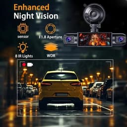 4-Camera Dashcam – 1080P Full HD Voorcamera & 720P Achter-, Linker- en Rechtercamera – Inclusief 32GB Geheugenkaart — thumbnail 3