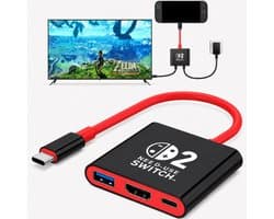 Docking Station geschikt voor Nintendo Switch , Nintendo Switch OLED & Nintendo Switch 2 dock - hdmi switch - usb c dock - usb switch dock