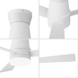 Plafondventilator met Licht 132cm Wit, Stille DC Motor, Dimbare LED, Afstandsbediening, Voor Lage Plafonds — thumbnail 2