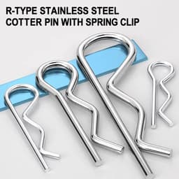SnelShoppen - R-Clippen 8 Stuks 304 RVS 3.5x75mm voor Grasmaaier | Veiligheidsclips en Vergrendelingspinnen voor Trailer, Tuinmachines, Tractor, Auto, — thumbnail 3