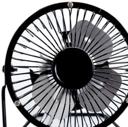 4-inch kleine USB-bureauventilator van metaal, fluisterstil, 360 graden kantelbaar - Zwart — thumbnail 3