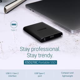 Externe SSD - Portable Harde Schijf - Snelle Data Transfer - Schokbestendig Ontwerp - 500 GB - Grijs — thumbnail 2