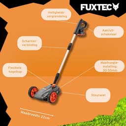 Snoerloze Grasmaaier - Handmaaier Gazonmaaier - Kleine Tuinen Onderhouden - Flexibele Kogelkopbediening - 220 mm Maaibreedte - Zwart — thumbnail 5