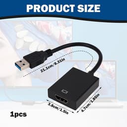 Adapter USB naar HDMI - Grafische kabelconverter - Extra monitor aansluiten - Geïntegreerde driver — thumbnail 5