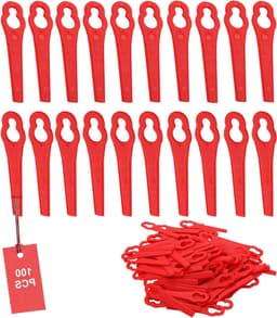 Reservemaaier Mesjes - Grastrimmer Bladen - Gazon Onderhoud - Kunststof Materiaal - 100 stuks - Rood — thumbnail 1