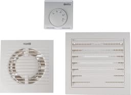 Warmteverdeler met thermostaat - Ventilator warmte warmtepomp - Warmte verplaatsen - Terugloopklep - Ø 125 mm - Wit — thumbnail 4