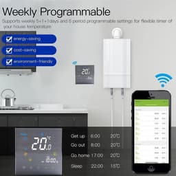 Slimme Thermostaat - Verwarmingsthermostaat Airco thermostaat - Energie Besparen - Touchscreen Bediening - 86 mm - Geborsteld — thumbnail 4
