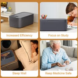Thijox - Afsluitbare Opbergdoos voor Medicijnen & Mobiele Telefoon - Combinatieslotdoos voor Keuken, Thuis, School, Kantoor, Reizen - Beige - 23,9 x 1 — thumbnail 2