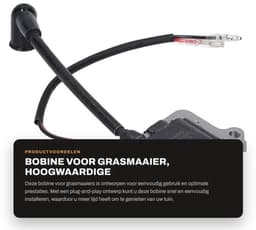 Bobine voor Grasmaaier - Vervanging voor Bougie - Plug and Play - Eenvoudig te Bedienen - Geschikt voor Grastrimmer - Verhoogt Ontstekingsenergie - Ontstekingsspoel — thumbnail 1