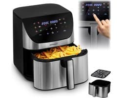 SnelShoppen - XXL Heteluchtfriteuse 8 liter Airfryer met Touchscreen, 1700W, 12 Kookprogramma's, Gezond Koken zonder Vet voor Keuken, Feest, en Gezinn