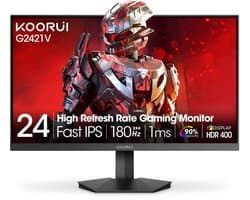 KOORUI G2421V 24-inch Gamingmonitor - 180 Hz - 1 ms - Snelle IPS-monitor- Schermresolutie 2560 × 1440 - Zwart