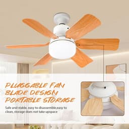 KZQ Plafondventilator - Zwart Mat - Incl 20W Lamp - Licht Apart Schakelbaar - Afstandsbediening - Dimbaar - Traploos Instelbare Lichtkleur - Nachtlampje - Geheugenfunctie - 3 Snelheden - Timer — thumbnail 5
