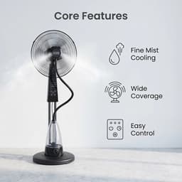 Lifero Ventilator met Mist - 2-1 Vloerventilator met Luchtbevochtiger - Waternevel - Verkoelende Ventilatie - Staande Ventilatoren — thumbnail 4