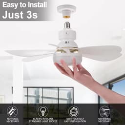 KZQ Plafondventilator - 2 Stuks - Wit Mat - Incl 15W Lamp - Licht Apart Schakelbaar - Afstandsbediening - Dimbaar - Traploos Instelbare Lichtkleur - Nachtlampje - 3 Snelheden — thumbnail 2