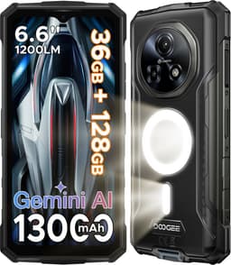 DOOGEE Fire 5 Ultra - Smartphone - Robuuste Smartphone - 36GB RAM + 128GB ROM/2TB TF - Android 16 - 13000mAh/18W - 6,6 inch 90Hz Scherm - IP68 Waterdicht - 1200LM Kampeerlamp - Gemini AI - NFC & GPS - Face ID - Grijs — thumbnail 1