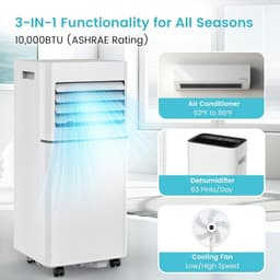 Mobiele airco 9000 BTU stil draagbaar met ontvochtiger, ventilator en slaapmodus 3-in-1 functie - 35 m² — thumbnail 4