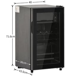 Mini koelkast-76L capaciteit met glazen deur-vrijstaande koelkast-energiezuinig en stil, drankenkoelkast met vriesvak voor slaapkamer, kantoor en woonkamer — thumbnail 2