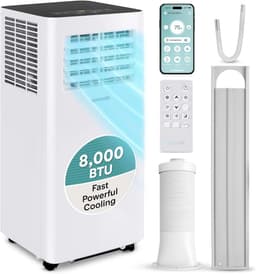 Mobiele airco 8000 BTU draagbaar met ontvochtiger, ventilator en led-display inclusief raamkit — thumbnail 1