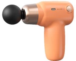 Ultracompact massagepistool, diepweefselmassageapparaat voor spierontspanning, draagbaar massageapparaat met 4 snelheidsstanden - wordt geleverd met 4 aansluitingen - oranje