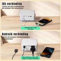 Ploutos® Draagbare Beamer - Mini Projector - Draagbare Mini Beamer - Wit - 14cm x 11cm x 6cm — thumbnail 4